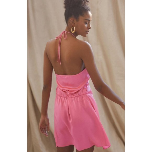 Amanda Uprichard Marrone Silk Halter Mini Dress - Picture 5 of 10